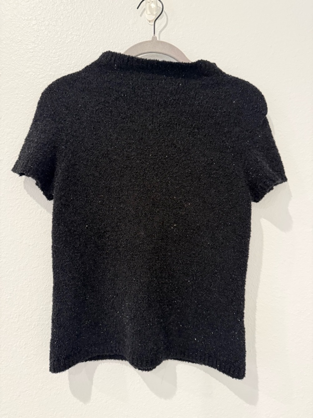 Sigrid Olsen Black sparkly Short-Sleeve Cozy shirt